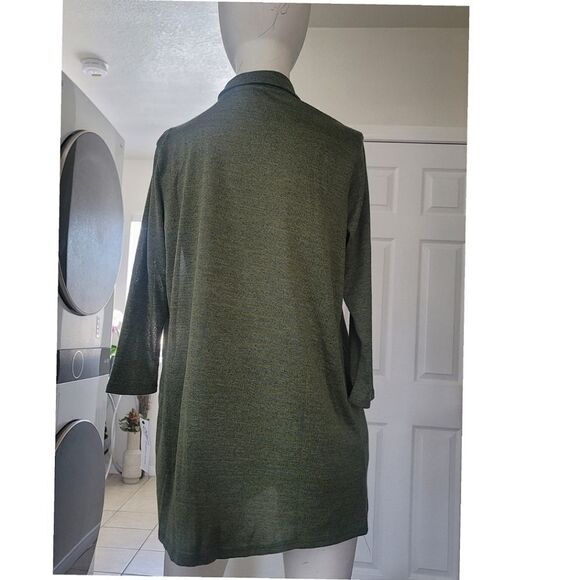 NY Collection olive green cardigan size S - Picture 12 of 12
